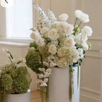 DKB Hersteller Hochzeits-Blumenarrangements Weiße Grüne Seiden-Hortensien Künstliche Blumenkugel für Hochzeitstisch Altar-Dekoration