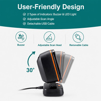 Lecteur de codes-barres omnidirectionnel USB haute vitesse YUANAIDC 1D/2D QR Code, 400 lectures/secondes, capteur CMOS, pour points de vente, entrepôts et magasins