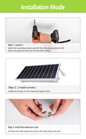Lampe solaire à LED pour l'extérieur, IP65, avec capteur de lumière, 2600 lumens, pour entrepôt, gare routière, hangar, cour