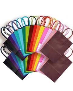 Bolsas de Papel Kraft Biodegradables Coloridas con Asas, Bolsas de Regalo Cuadradas Multicolores para Llevar Comida - Product Image 2