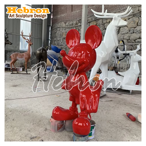 Escultura de Ratón Personalizada de Estilo <span class=keywords><strong>Pop</strong></span> Art, Estatua de <span class=keywords><strong>Mickey</strong></span> en Fibra de Vidrio, Escultura de Resina para Jardín con Diseño de Dibujos Animados - Product Image 6