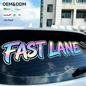 Autocollant de voiture holographique personnalisé, autocollant en vinyle arc-en-ciel personnalisé pour les vitres arrière - Product Image 1