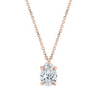 Collier pour femme en or 18 carats avec diamant en forme de poire, 30 points, 1 carat, solitaire, serti à griffes, certificat IGI