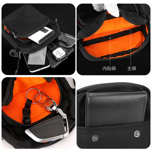 Sac à bandoulière léger et polyvalent pour usage quotidien et sportif en extérieur, avec plusieurs poches zippées, pour hommes et femmes - Product Image 6