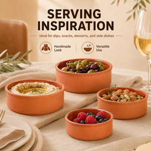 Tazón de Terracota para <span class=keywords><strong>Tapas</strong></span>, Hecho a Mano, Resistente al Calor, Apto para Horno y Microondas, Estilo Rústico para el Hogar - Product Image 5