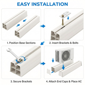 Support de montage pour climatiseur YOD HVAC, <span class=keywords><strong>kit</strong></span> de base de <span class=keywords><strong>fixation</strong></span> pour condenseur, support de sol extérieur en <span class=keywords><strong>PVC</strong></span> pour unité de climatisation - Product Image 3