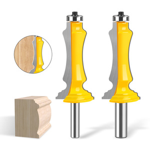 1/2 "および12mmおよび8mmシャンクダブルフルーテットルータービット窓用ケースベースボードキックラインカッターハイプロファイルアームレストナイフ - Product Image 1