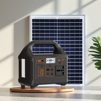 Alimentation d'urgence 200W 220V/110V Générateur solaire portable avec lumière LED et ports USB