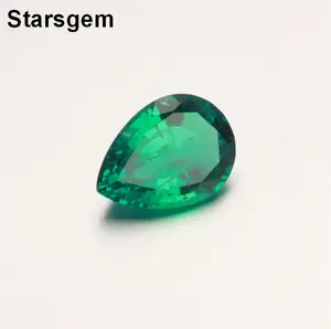Stone inclusion or without inclusion both is ok starsgem pear shape 5x7mm hydrothermal emerald lab created emerald