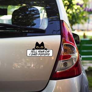 Aimant de pare-chocs de voiture chat noir amusant le plus populaire d'Amazon, aimant de phrase PSPSPS amusant, autocollant de voiture - Product Image 1
