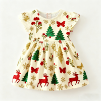 Nouvelle Robe d'été formelle en satin à imprimé floral et col rond, coupe trapèze, pour enfants et bébés filles, idéale pour les fêtes de Noël et les spectacles, Fourniture ODM