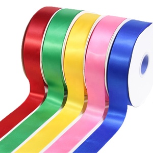 Grosir Pabrik 100% pita Satin poliester 4 cm pita gulung 1 1/2 100 yard pita Satin untuk membuat mawar - Product Image 4