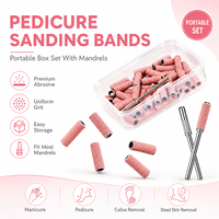 100 pièces de mini-bandes abrasives roses de 3,1 mm avec mandrins, kits de 120 pièces # 150 # 180 # 240 #   Outil pour enlever le vernis gel de manucure