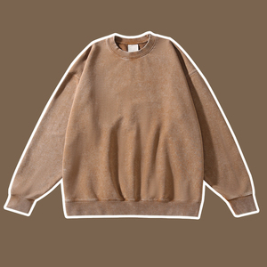 H5477 Sudaderas Unisex Personalizadas al por Mayor, 430 g/m², 100% Algodón, Lavadas con Ácido, Cuello Redondo, Talla Grande - Product Image 6