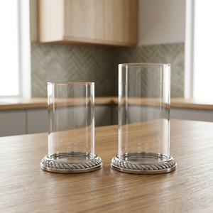silver & <b>glass</b> <b>hurricane</b> <b>candle</b> <b>holder</b> metal frame <b>hurricane</b> pillar <b>holder</b> silver <b>hurricane</b> pillar <b>candle</b> <b>holder</b> <b>Glass</b> <b>Hurricane</b> - Product Image 2