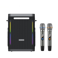 Altavoz de Karaoke Todo en Uno de 300W con 2 Micrófonos y Luz RGB, Carga Rápida Tipo-C, Reproducción FLAC APE, 20 Horas de Duración, Ideal para Reuniones Familiares