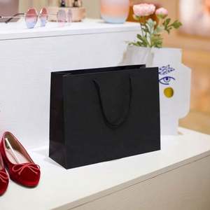 Personalised Luxury Brand Boutique Gift Packaging Customised <b>Small</b> Size <b>Black</b> Jewellery Paper <b>Bag</b> with logo - Product Image 2