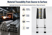 Échelle télescopique en aluminium multi-positions pliable pour le nettoyage des toits, la peinture, les réparations domestiques, les travaux de construction