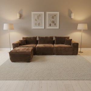 Ensemble modulaire de luxe le plus populaire avec section extensible en mousse compressée sous vide pour mobilier de salon - Product Image 2