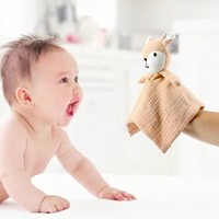Couette pour bébé en mousseline de coton Renard Animal en peluche Jouet apaisant pour la dentition Literie pour enfants