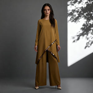 Abaya élégante en polyester longue et personnalisée de qualité supérieure pour femmes musulmanes, robe de soirée élégante - Product Image 1