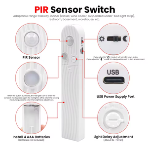 8MM COB LED-Streifen 5V PIR Bewegungs sensor Batterie betrieben 320LEDs/<span class=keywords><strong>M</strong></span> USB-Induktion nachtlicht Warmweiß für die Innen beleuchtung - Product Image 3