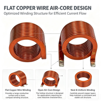Inducteur à noyau d'air à fil de cuivre plat haute intensité, bobine à enroulement en cuivre pur DIP, tolérance 10%, température de fonctionnement -20-125°C