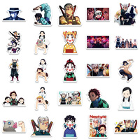 Stiker kartun Anime, stiker jalan bunga pribadi dekorasi bagasi Notebook gitar tahan air dapat dilepas 50 buah