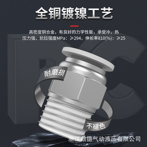 Dde Dade Pneumatics Pneumatic <b>Quick</b> Coupler Brass Straight Thread Male <b>Connector</b> Pc46 8 10 M5 Air Hose Fitting - Product Image 3