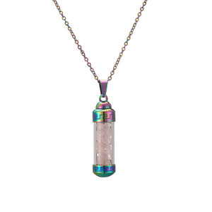 MIENTER cristal bouteille de parfum bijoux chaîne de mode gravier naturel <span class=keywords><strong>dérive</strong></span> bouteille collier - Product Image 5