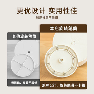 Shidai Liangpin Pen Holder Round Plastic 360 Degree <b>Rotating</b> <b>Desk</b> Storage Stationery Organizer - Product Image 5