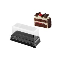 Boîte en plastique jetable de gâteau de tranche rectangulaire transparente