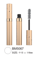 Emballage cosmétique de luxe en aluminium doré et plastique, tube vide 2 en 1, double usage, mascara, eye-liner liquide, conteneur personnalisé avec logo, 5 ml