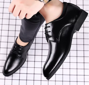 <span class=keywords><strong>Scarpe</strong></span> da sposa Casual alla moda in pelle da uomo con motivo a tinta unita stringato - Product Image 6