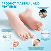 Séparateurs d'orteils à 3 trous et correcteurs d'hallux valgus, écarteurs d'orteils en gel, redresseurs d'orteils marteau pour l'alignement des orteils et les orteils croisés ou superposés