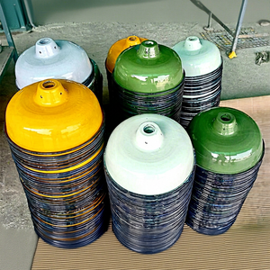 Nexhub Stacked Porcelain Enamel Industrial <b>Lamp</b> <b>Shades</b> in Yellow Green White Painted Finish Die Cutting Printed Advertising Use - Product Image 1