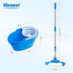 <span class=keywords><strong>Kleaner</strong></span> Ensemble de vadrouille et seau bleus de haute qualité 8L en acier inoxydable vadrouille rotative en microfibre nettoyage facile vadrouille rotative - Product Image 2