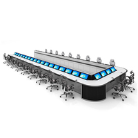 Estación de trabajo con forma personalizada de alta calidad, consola de sala de control de escritorio, mesa combinada, escritorio, centro de comando, consola de monitoreo