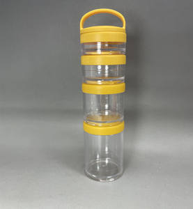 4 Stackable Snack Container Set Twist Food Storage Containers for Protein Powder Healthy Snacks