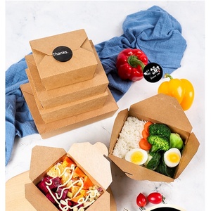 Dùng Một Lần Có Thể Tái Chế Kraft Giấy Takeaway Hộp Ăn Trưa Xử Lý Cho Mì Ăn Nhanh Trái Cây Salad Chiên Gà Sushi-Tùy Chỉnh - Product Image 1
