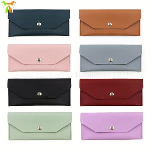 Pochette longue en cuir PU pour femme avec portefeuille enveloppe, 8 couleurs, motif gaufré, cadeau promotionnel portable - Product Image 1