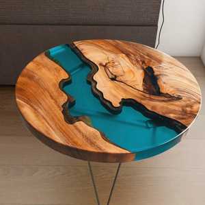 2025 Modern Bamboo Resin <b>Epoxy</b> Slab Dining & <b>Coffee</b> <b>Table</b> Waterproof Foldable Home Furniture for Hotel Use - Product Image 5
