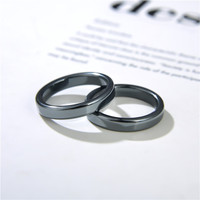 Prix d'usine, vente en gros, bague de santé en pierre naturelle de guérison, forme ondulée, hématite noire, bague facettée magnétique pour homme et femme
