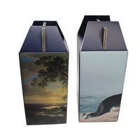 Caja de Regalo para Vino y Whisky de 4 Botellas con Asa, Personalizada OEM, Embalaje de Cartón Corrugado Reciclable para Marcas de Vino