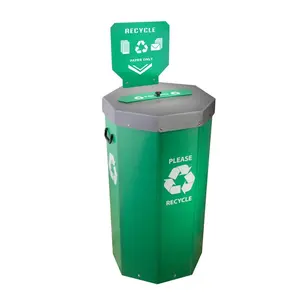 Corrugated Plastic Bin For Garbage Trash Recycling Green PP Hollow Sheet With Different Lids