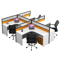 Mobilier de bureau personnalisé de haute qualité Bureau combiné en forme de L modulaire 1 3 4 5 personnes Poste de travail