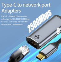 2.5G USB C RJ45 2.5 Gigabit Ethernet adaptateur 2500MBps câble adaptateur réseau LAN haute vitesse tout neuf sans installation de pilote