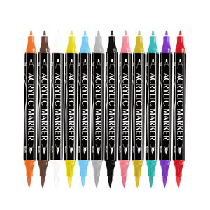 <span class=keywords><strong>Marcadores</strong></span> Plumones de Punta Cónica Doble, <span class=keywords><strong>Marcadores</strong></span> de Pincel Permanentes Recargables de Acrílico - Product Image 2