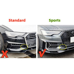 สำหรับ Audi A6 C8 S6 2019-2022 สปอร์ต S-Line กันชนหน้ารถยนต์ กรอบไฟตัดหมอก ฝาครอบตะแกรงไฟตัดหมอก อุปกรณ์ตกแต่งรถยนต์ - Product Image 2