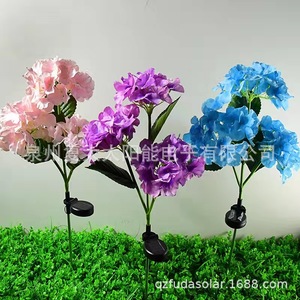 Lampes solaires de jardin à LED en forme de fleur, 3 têtes, éclairage décoratif extérieur, résistant à l'eau, portable - Product Image 1